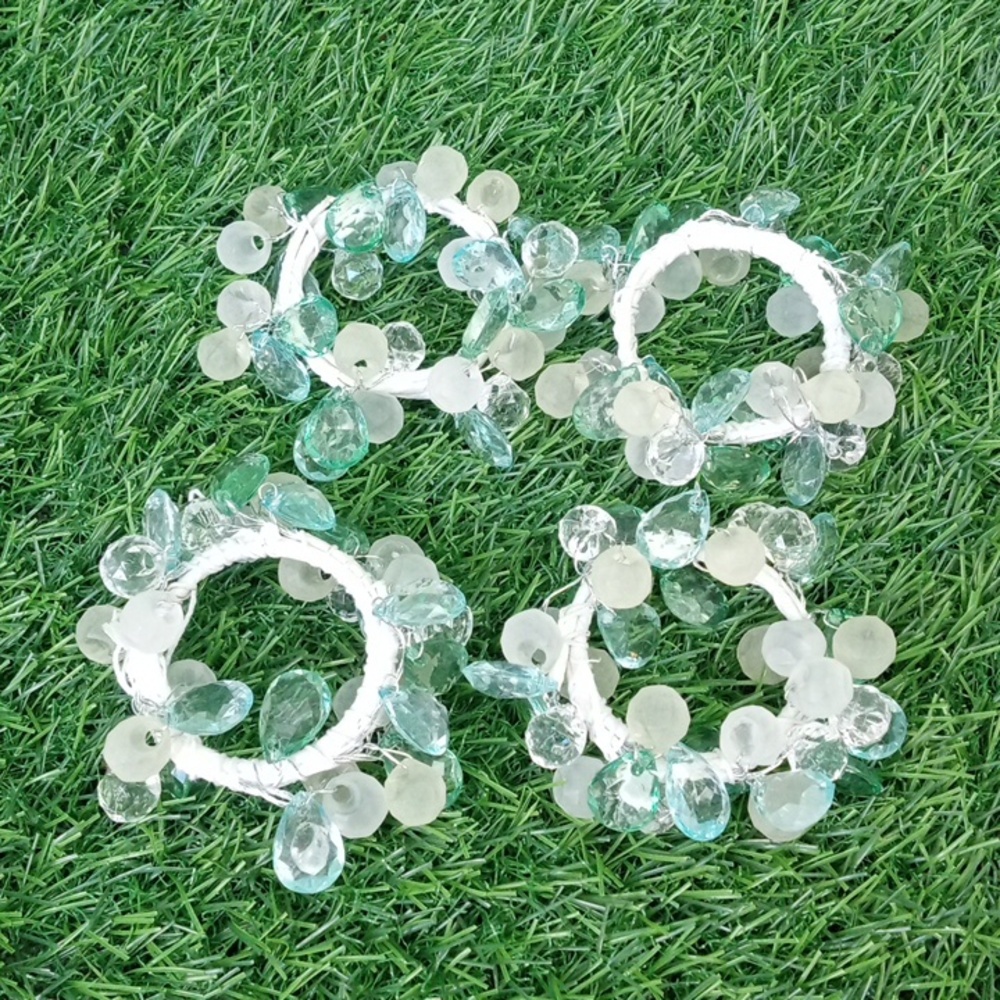 🏠 Seafoam Green Beaded Napkin Ring